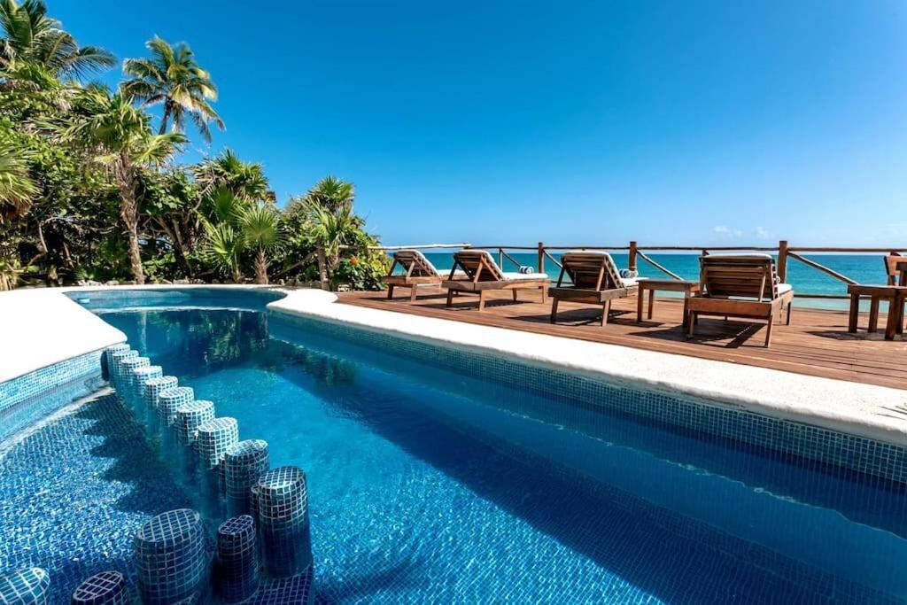 Luxury 5-Br Beachfront Home In Tulum Casa Sofia Gato المظهر الخارجي الصورة
